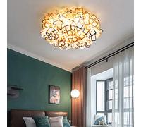 Sinuous Flush Mount Ceiling Light Art Deco Indoor Ceiling Flush Light with Acrylic Shade Modern Petals LED Ceiling Lamp Chaner for Hotel Living Room Kids Bedroom - Black (Orange)