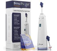 SinuPulse Traveler with 30 Sinuair Packets - Cordless Pulsating Nasal Irrigation Sinus Rinse System, Space Saving Cleaner & Relief Machine for Travel, More Effective than Neti Pot or Nose Spray Bottle