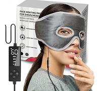Sinus Relief Mask with 3 Heat Settings for Sinus Pressure Headache Relief, Extra Large Heated Eye Mask Electric Heating Pad for Face, Sinusitis, Dry Eye Therapy, Tension Headache Relief