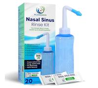 Sinus Rinse Kit - 500ml Bottle + 20 Salt Sachets, Neti Pot | Powerful Nasal Flush for Allergy Relief, Sinus Pressure, and Congestion - Easy to Use, BPA-Free