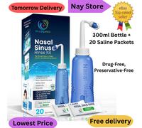 ✅Sinus Rinse Kit,Neti Pot Kit + 20 Sachets Original plusqmed kit✅ UK STOCK