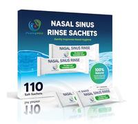 Sinus Rinse Sachets-110 Pre-Measured Packets for Neti Pot and Squeeze Bottle-100% Natural Sea Salt Istonic Formula,Drug-Free Nasal Irrigation,Sinus Congestion Relief-PLUSQMED