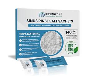 Sinus Rinse Salt Sachets, 140-Pack Neti Pot Refills, Natural Nose Rinse for Nasal Irrigation and Sinus Congestion Relief