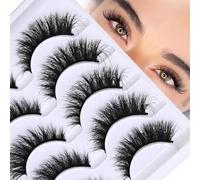 SinuVelve Full Wispy Lashes 5D Extra Volume Cat Eye Fake Mink Lashes 14mm D Curve Lash Strips Eye Lash Reusable 25 Times Easy For Beginner Eyelashes With Soft Thin Band By Hiklasy