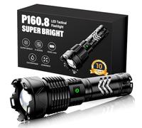 Sinvimes Rechargeable Flashlights High Lumens, 4000 LM XHP160.8 Powerful Tactical Flashlight with Zoomable & 6 Modes & IPX7 Waterproof, Super Bright Flashlight for Camping, Hiking, Emergencies
