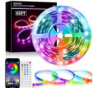 SINWE 20M Led Strip Lights, Music Sync Led Lights with 44 Keys Remote and App Control, Color Changing RGB Lights for Bedroom Room Home Kitchen Party Christmas Decoration (65.6ft)