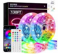SINWE Led Lights for Bedroom 40M, Music Sync Led Strip Lights with 44 Keys Remote and App Control, Color Changing RGB Lights for Room Home Kitchen Party Christmas Decoration (130FT)