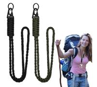 sinwec 2 Pcs Heavy Duty Multifunctional Paracord Lanyard Durable Comfortable Parachute Rope Neck Strap Braided keychain Safe to Carry Lanyard for Id Card Badge Holder Keys Camera for Camping Cycling