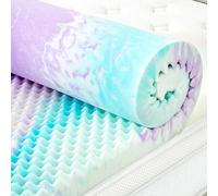 SINWEEK 2 Inch Egg Crate Memory Foam Mattress Topper Twin XL, Twin Extra Long Mattress Pads for College Dorm Single Bed, Pressure Relieve CertiPUR-US Certified,39x80 Inches, Colorful