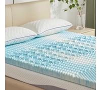 SINWEEK 2 Inch Mattress Topper 5-Zone Memory Foam Mattress Topper Pressure Relieve Soft Mattress Pad, CertiPUR-US Certified, Full Size Blue