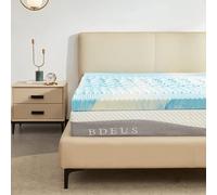 SINWEEK 3 Inch Mattress Topper 5-Zone Memory Foam Mattress Topper Pressure Relieve Soft Mattress Pad, CertiPUR-US Certified, Full Size Blue
