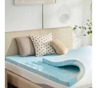 SINWEEK 3 Inch Mattress Topper 5-Zone Memory Foam Mattress Topper Pressure Relieve Soft Mattress Pad, CertiPUR-US Certified, Queen Size Blue