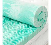 SINWEEK Mattress Topper Memory Foam Mattress Topper 1.5 Inch Queen Soft Mattress Pad for Pressure Relief, 5-Zone Design, CertiPUR-US Certified, Green