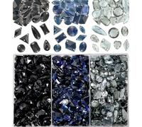 Sinyanail 950 Pcs Gradient 3 Colors Acrylic Large Sew on Rhinestones Setting Crystal Gems Diamond Stone 2 Holes Flatback Rhinestones for Jewelry Clothes Shoes Bag Costume (Black)
