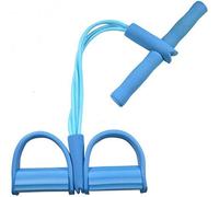 Sinye Multifunction Tension Rope Exercise Band, 4-Tube Stretching Fitness Equipment with Foot Pedal (Blue)