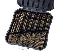 Sinyeenglon Cobalt Drill Bits Set for Hardened Metal and Stainless Steel, 99Pcs M35 High Speed Steel Twist Jobber Drill Bits 1/16"-3/8", with Plastic Index Storage Case