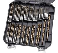 Sinyeenglon Hex Shank Cobalt Drill Bit Set 63Pcs 1/16"-1/2", M35 HSS Twist Impact Drill Bits for Metal and Hardened Steel, with Indexed Storage Case