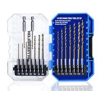 Sinyeenglon Hex Shank Cobalt Drill Bit Set for Metal & Steel,16Pcs 1/16-1/4 | Heavy Duty Impact Drill Bit Set for Hardened Steel, M35 High Speed Steel, Quick Change, Non-slip Shank, Index Storage Case