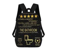 sinyumoney 13 Quotes 13 Children's Backpack, 3D Printed School Backpack, Backpack for Boys Girls, Adjustable School Bag for Primary School 17inch