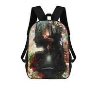 sinyumoney 17 Inch A Darker White Backpack 3D Printed Children's School Backpack for Kids High Capacity Travel Rucksacks Book Bags Kids School Bag Back Pack