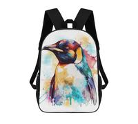 sinyumoney 17 Inch Abstract Penguin Painting Backpacks Kids School Backpack School Bag 3D Printed School Bag for Boys Elementary And Middle School Students