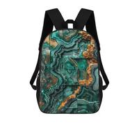 sinyumoney 17 Inch Agate Elegance Panel Backpack, Children's Backpack, Student School Bag Bookbag Rucksack, 3D Printed for Boys Girls
