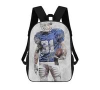 sinyumoney 17 Inch American Football Backpacks Kids School Backpack School Bag 3D Printed School Bag for Boys Elementary And Middle School Students