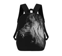 sinyumoney 17 Inch Angry Lion Head Poster School Backpack School Bags for Girls Boys Backpack with Pocket Fashion School Bag Kids Backpack