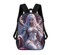 sinyumoney 17 Inch Anime Angel on Throne with Roses Backpack, Children's Backpack, Student School Bag Bookbag Rucksack, 3D Printed for Boys Girls