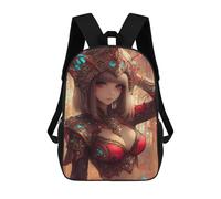 sinyumoney 17 Inch Anime Girl in Fantasy Armor Backpack with Pocket 3D Printed Travel Rucksacks Book Bags Kids School Bag