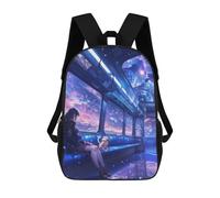 sinyumoney 17 Inch Anime Train To Space Backpack with Pocket 3D Printed Travel Rucksacks Book Bags Kids School Bag