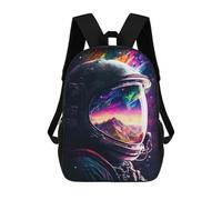 sinyumoney 17 Inch Astronaut Reflections 1 Backpacks Kids School Backpack School Bag 3D Printed School Bag for Boys Elementary And Middle School Students