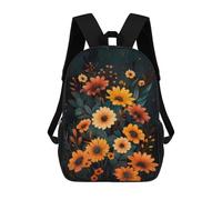 sinyumoney 17 Inch Autumn Floral Bouquet Print Backpacks Kids School Backpack School Bag 3D Printed for Boys Elementary And Middle School Students