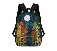 sinyumoney 17 Inch Autumn Lake Backpack Kids School Backpack 3D Printed Fashion School Bag for Boys Elementary And Middle School Student