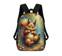 sinyumoney 17 Inch Autumn Squirrel Fantasy Backpack Kids School Backpack 3D Printed Fashion School Bag for Boys Elementary And Middle School Student