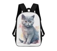 sinyumoney 17 Inch Baby British Shorthair Cat Backpacks Kids School Backpack School Bag 3D Printed for Boys Elementary And Middle School Students