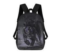 sinyumoney 17 Inch Backpacks Black Panther Lion Water Kids 3D Printed School Bag for Boys Elementary And Middle School Students