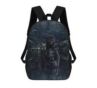 sinyumoney 17 Inch Backpacks Black Panther Mindset Kids 3D Printed School Bag for Boys Elementary And Middle School Students