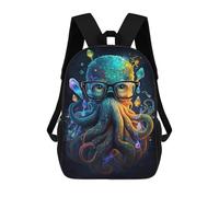sinyumoney 17 Inch Backpacks Colorful Octopus Art Print-10 Kids 3D Printed School Bag for Boys Elementary And Middle School Students