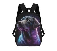 sinyumoney 17 Inch Backpacks Cosmic Labrador Art Print Kids 3D Printed School Bag for Boys Elementary And Middle School Students