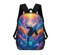 sinyumoney 17 Inch Backpacks Cosmic Orca Whale Kids 3D Printed School Bag for Boys Elementary And Middle School Students
