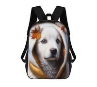 sinyumoney 17 Inch Backpacks Cozy Autumn Pet Blanket Kids 3D Printed School Bag for Boys Elementary And Middle School Students