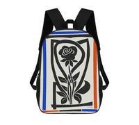 sinyumoney 17 Inch Backpacks Cut Out Rose Poster Kids 3D Printed School Bag for Boys Elementary And Middle School Students