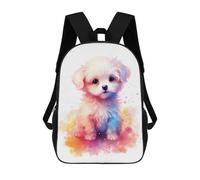 sinyumoney 17 Inch Backpacks Cute Baby Maltese Puppy Kids 3D Printed School Bag for Boys Elementary And Middle School Students