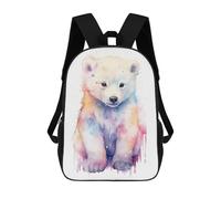 sinyumoney 17 Inch Backpacks Cute Pastel Baby Ice Bear Kids 3D Printed School Bag for Boys Elementary And Middle School Students