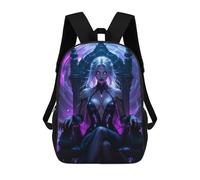 sinyumoney 17 Inch Backpacks Dark Queen on Throne Kids 3D Printed School Bag for Boys Elementary And Middle School Students