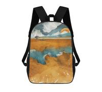 sinyumoney 17 Inch Backpacks Desert River Kids 3D Printed School Bag for Boys Elementary And Middle School Students