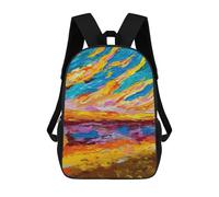 sinyumoney 17 Inch Backpacks Dramatic Sunset Kids 3D Printed School Bag for Boys Elementary And Middle School Students