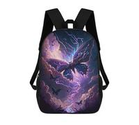 sinyumoney 17 Inch Backpacks Electric Butterfly Sky Dance Kids 3D Printed School Bag for Boys Elementary And Middle School Students