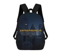 sinyumoney 17 Inch Backpacks Entrepreneur Definition Kids 3D Printed School Bag for Boys Elementary And Middle School Students